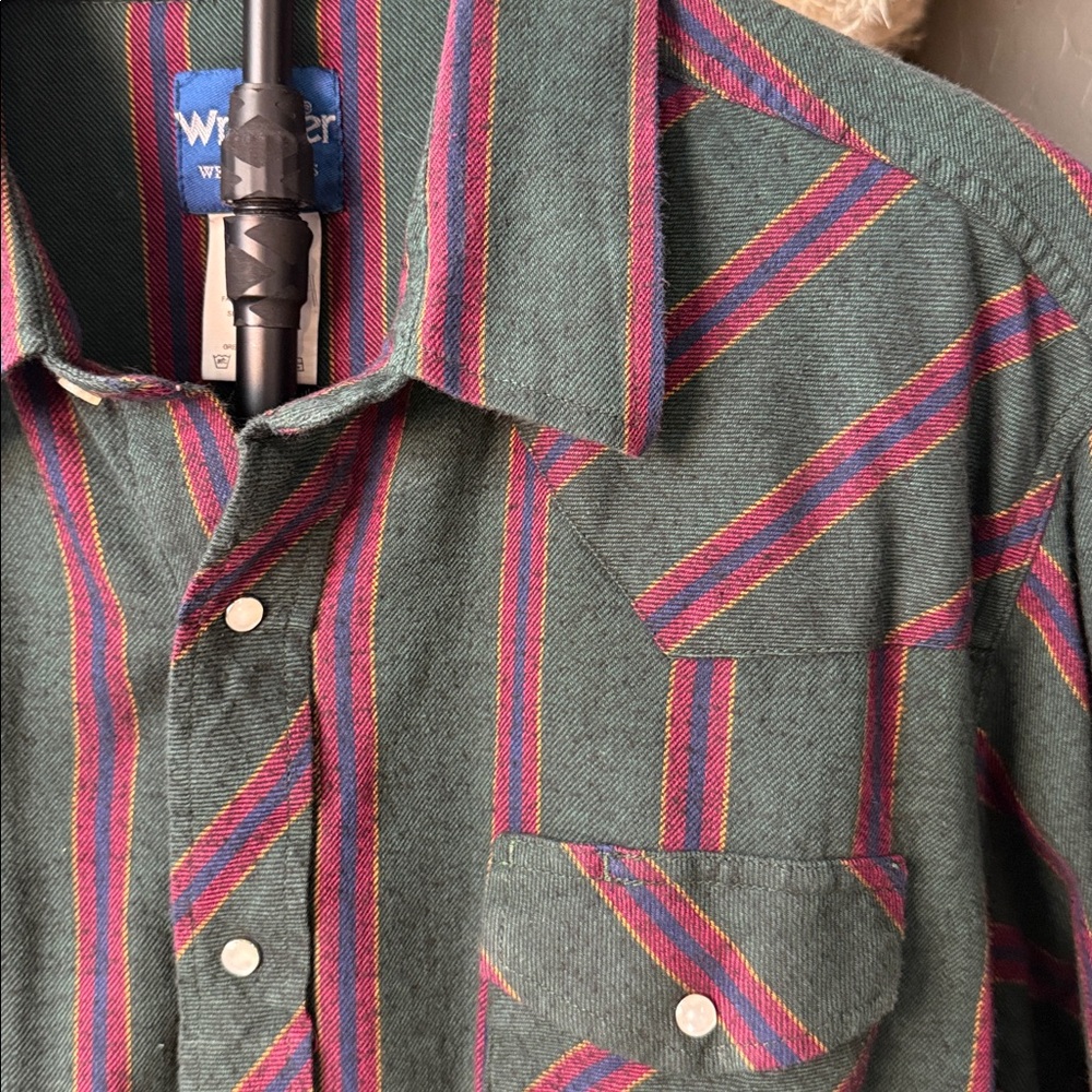 Wrangler Shirts VTG FLANNEL PEARL SNAP 90’S western - Picture 2 of 6